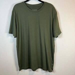 7 Diamonds Men's Core Crew Neck T-Shirt Olive Green Stretch Sustainable Sz Large